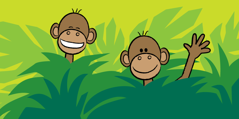 cute monkeys drawn with easy steps for children
